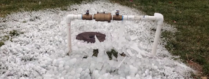 freeze damage on an above ground backflow preventer